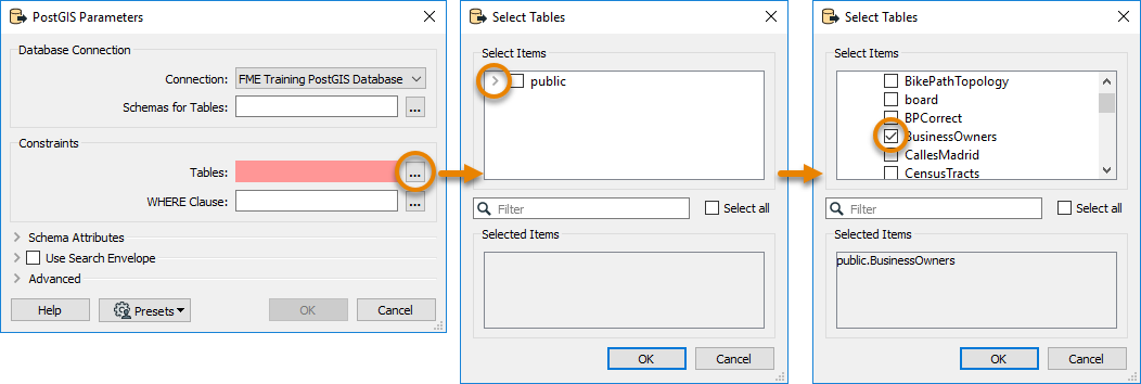 Selecting the BusinessOwners table
